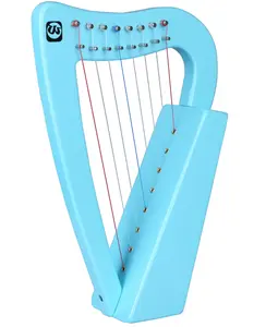 Harp, walter 8 cordas corpo de madeira azul colorido, harp de lyra com chave de ajuste, cordas de captação, 2023