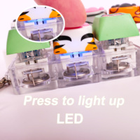 Porte-clés LED personnalisé amovible et connectable librement, en acrylique, motif patte de chat de dessin animé, boutons clicker anti-stress, étanche
