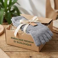 Chaussettes de sport athlétiques pour hommes à cinq doigts, en coton tricoté respirant, pour la course, avec compression de la voûte plantaire, anti-ampoules, coupe basse