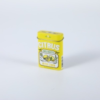 Boîte en étain rectangulaire carrée à charnière, résistante aux enfants, pour emballage de bonbons, impression personnalisée, petite boîte en étain pour bonbons
