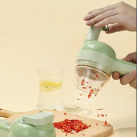 Robot culinaire électrique portable 4-en-1 coupe-légumes en acier à lame métallique Gadget intelligent pour trancher les légumes