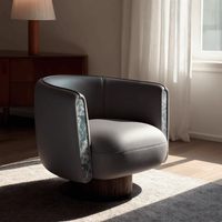 Fauteuil inclinable moderne en teck doré - Écologique pour salon, chambre, salle à manger, bureau à domicile, hôtel et café