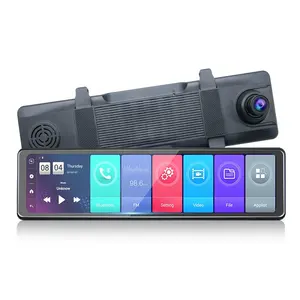 Retrovisor de carro 12 "dvr, 4g, android 8.1, câmera veicular, wi-fi, navegação gps, adas, full hd 1080p, gravador de vídeo