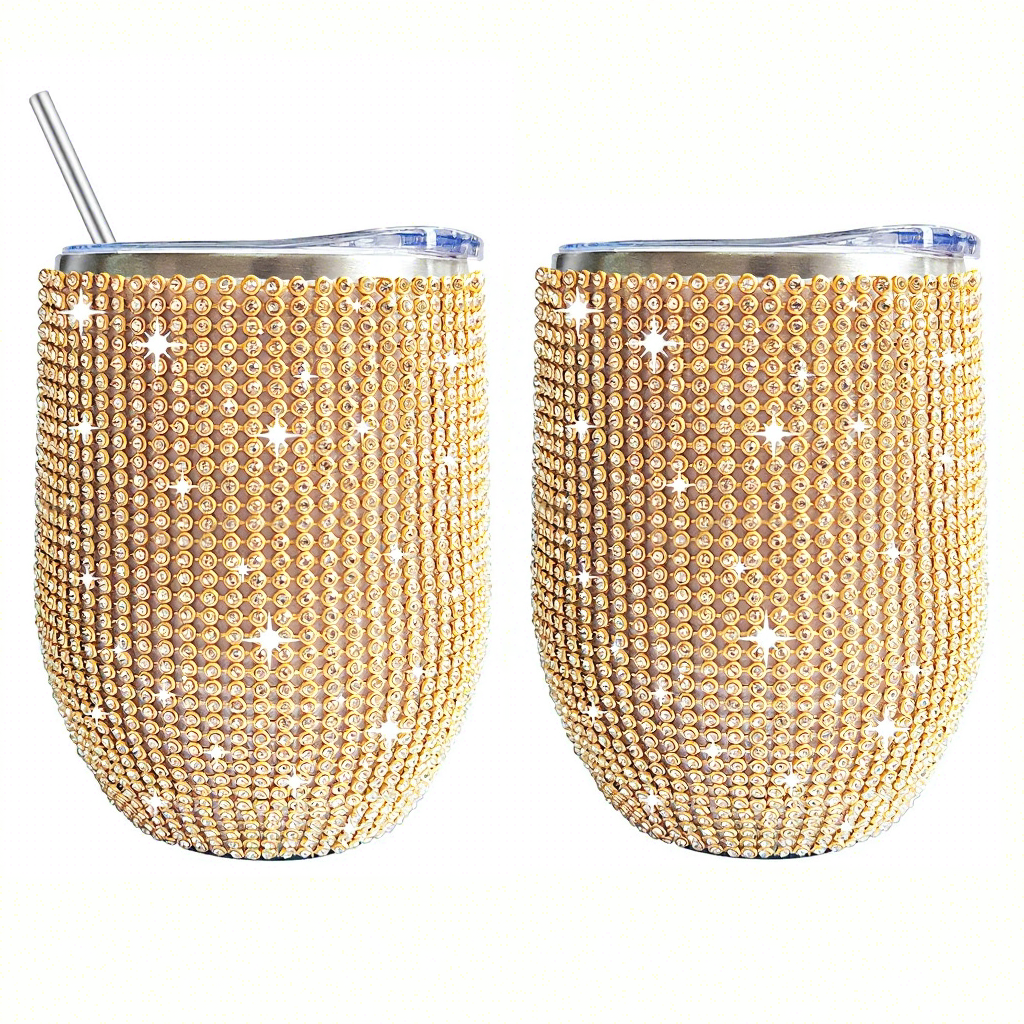 Mug strass doré brillant