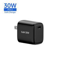 Adaptateur de chargeur USB Gan pour Royaume-Uni, UE, États-Unis, Mini USB C PD 3.0 GAN 30w Type C Chargeurs portables pour téléphone portable et ordinateur portable