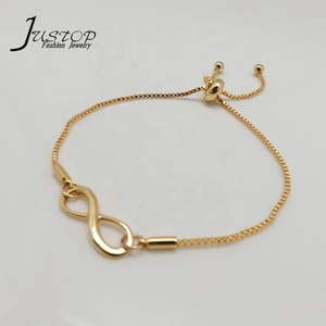 Pulsera de Acero Inoxidable al por Mayor, Chapada en Oro de 18K, con Colgante Geométrico Infinito de Moda para Mujer, Número de la Suerte Clásico 8 - Product Image 3