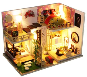 DIY rumah boneka produsen arsitektur diy miniatur rumah boneka Kit Untuk dewasa kerajinan grosir rumah boneka untuk anak perempuan