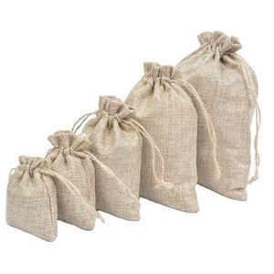 Bolsas de Yute Promocionales con Cordón, de Lino Resistente, Diseño Nuevo y de Alta Calidad, con Logotipo Personalizado, Bolsas de Regalo con Cordón de Tamaño Personalizado - Product Image 1