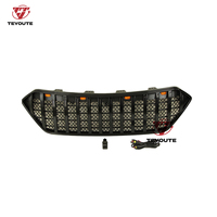 TEYOUTE Accessoires Extérieurs Modifiés Grille Avant Chromée avec Lumières Compatible avec HYUNDAI SANTA FE 2013-2016