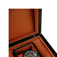 Boîtier de montre en bois à fente unique personnalisé très brillant boîte de montre-bracelet en bois avec coussin en PU