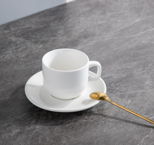 White Ceramic Coffee <b>Cup</b> <b>Saucer</b> Set Multi Spec Custom Logo Bulk Wholesale for Hotels Cafes Restaurants Wedding Events Drinkware - Product Image 5