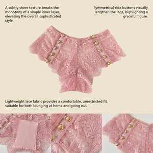 Vente en gros usine : Culotte triangle personnalisée avec boucle latérale en forme de cœur et dentelle, design ajusté pour la silhouette, respirante et douce pour la peau - Product Image 5