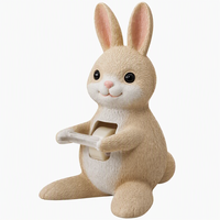 Distributeur de ruban adhésif en résine personnalisé avec logo ODM, motif lapin mignon, coupe-ruban pour décoration de bureau, cadeau promotionnel de Pâques, papeterie