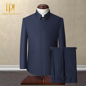 Nouveau bleu profond Zhongshan personnes âgées d'âge <span class=keywords><strong>moyen</strong></span> printemps et automne <span class=keywords><strong>robe</strong></span> de soirée chinoise Zhongshan <span class=keywords><strong>costume</strong></span> pour hommes - Product Image 6