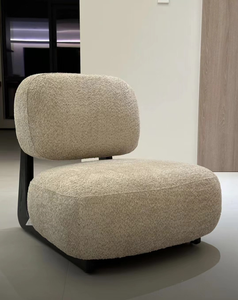 Vente en gros de fauteuil pouf moderne de luxe pouf de <span class=keywords><strong>mouton</strong></span> crème canapé fauteuil canapé en velours simple pour le salon avec pouf - Product Image 1