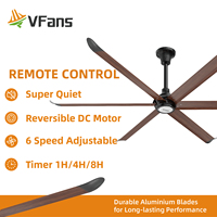 Ventilateur de plafond HVLS VFans à pales en aluminium, éclairage LED, grand angle, volume élevé, silencieux, garantie 2 ans, grand ventilateur pour salle de classe