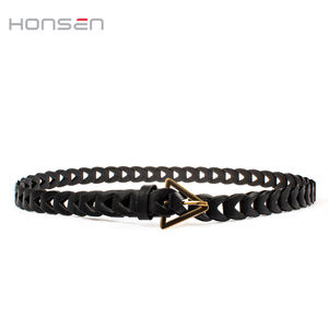 Nuovo prodotto 2021 popolare da donna cintura con fibbia a triangolo irregolare Cinturones Mujer Fashion ad anello lungo tessuto da donna cintura da donna - Product Image 2