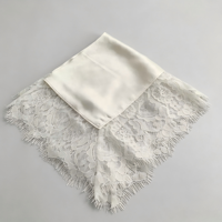 Écharpe en satin de soie 100% 12 Momme avec bordure en dentelle à franges, taille et matière personnalisables