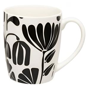 Taza de porcelana 37CL Twisted Lime con asa, negra y blanca - Product Image 1