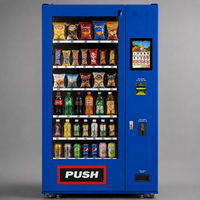 Distributeur automatique réfrigéré avec accepteur de pièces et de billets, retour de monnaie, pour snacks, boissons, commerce de détail