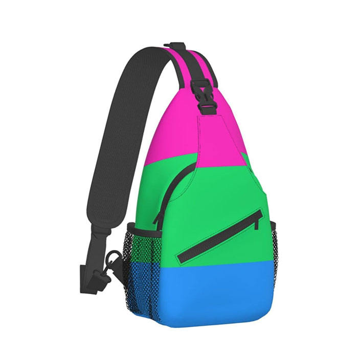 Rainbow Tie Dye Sling Backpack - Crossbody Chest Bag For Travel & Outdoor Activities