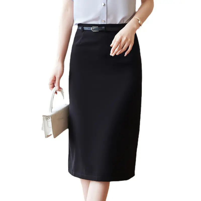 High Quality Pack Hip Skirt Mid Length Split Skirt Tight Black Slim Fit Business Casual women pencil Skirts for office ladies