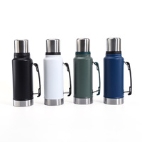 Bouteille isotherme portable de 1000 ml en gros, thermos à double paroi isolé pour café, bouteille d'eau de voyage de 1 L pour Yerba Maté