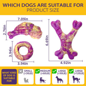 3 paket sığır lezzet dayanıklı naylon çiğnemek Pet köpek oyuncak kemik şekli sakız büyük köpekler agresif Chewers için - Product Image 6