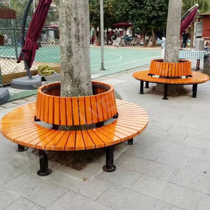 Banc d'arbre moderne multi-usage en métal et en bois pour mobilier d'extérieur pour les patios écoles villas hôpitaux parcs - Product Image 1