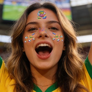 Soccer Theme Decorative Stickers Rectangular Self-Adhesive <b>Paper</b> Sticker Set for Home Decoration 16cm x 5.7cm - Product Image 2