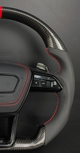 Volant de voiture sport personnalisé <span class=keywords><strong>RS</strong></span> en fibre de carbone et cuir perforé pour Audi A3 A4 A5 A6 A7 A8 <span class=keywords><strong>Q3</strong></span> Q5 Q7 S/<span class=keywords><strong>RS</strong></span> <span class=keywords><strong>Line</strong></span> - Product Image 6