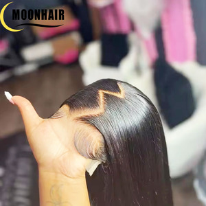 13x6 HD 40 Inch 150% 180% Mật Độ 250% Trong Suốt Tóc Con Người Đầy Đủ Nguyên Remy Ren Phía Trước Tóc Giả Ấn Độ Thẳng Phía Trước Peru Tóc Giả - Product Image 1