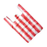 Blauw-witte HDPE wegwerp plastic boodschappentassen met aangepast logo voor supermarkten, 100 stuks, rechtstreeks gekocht van Chinese fabriek