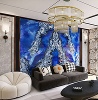 Dalles en pierre frittée de marbre bleu de luxe de Foshan, grand format, carreaux en porcelaine pour la décoration des murs extérieurs, intérieurs et des sols de salle de bain