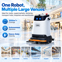 Robot de nettoyage commercial autonome 3-en-1 : balayage, lavage et récupération d'eau, réservoir d'eau de 110 L, batterie à échange rapide