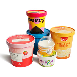 2Oz 500Ml 1 Pint Bìa Cứng Hộp Đựng Thực Phẩm Kem Sữa Chua Có Thể Bịt Kín Dùng Một Lần Có Nắp Đậy - Product Image 5