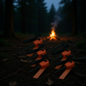 Fire Starter Flint Steel Striker With Plastic Handle 10Pcs Outdoor <b>Camping</b> Survival Tool For Emergency Use - Product Image 2