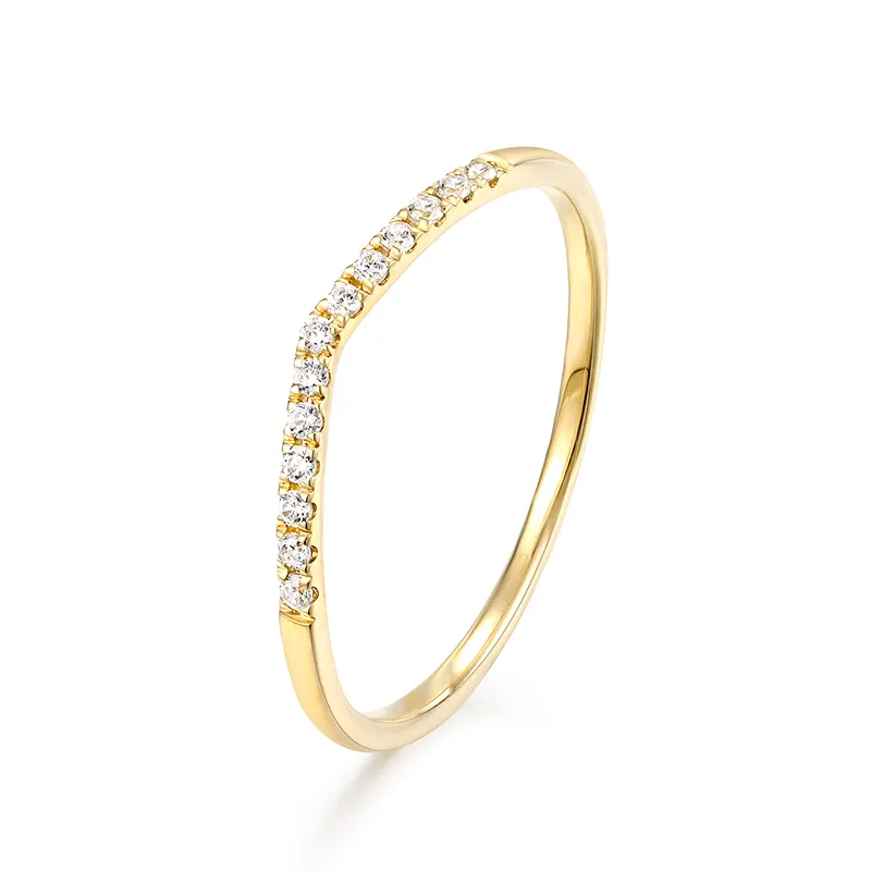 กลุ่มที่ละเอียดอ่อนแฟนของขวัญแหวนหมั้นวง5A สีขาวเพทาย14พันแหวนทอง