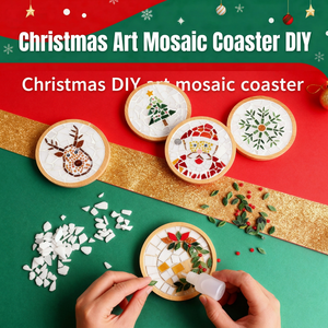 Christmas Art Mosaic Coaster DIY Kit Wooden <b>Craft</b> <b>Set</b> <b>for</b> <b>Adults</b> and Teens Unisex Holiday Decor Project - Product Image 1