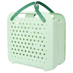 Panier à linge panier sac à vêtements en plastique Portable avec design respirant bacs poubelle à laver vêtements sales salle de bain lanudrybasket