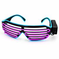 Lunettes à volets LED personnalisées avec cadre à lamelles, effet néon blanc, pour mariage, réception, fête, festival, costume - Vente en gros usine