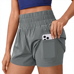 Pantalones Cortos de Verano para Mujer y Niña, con Logotipo Personalizado, de Cintura Alta Elástica, de Secado Rápido, con Efecto Levanta Glúteos, de Spandex - Product Image 1