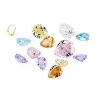 Pierre précieuse Gem 9A en tungstène à haute teneur en carbone, taille fleur de glace en forme de poire, zircon CZ blanc coloré en forme de goutte d'eau, pierre libre pour bague
