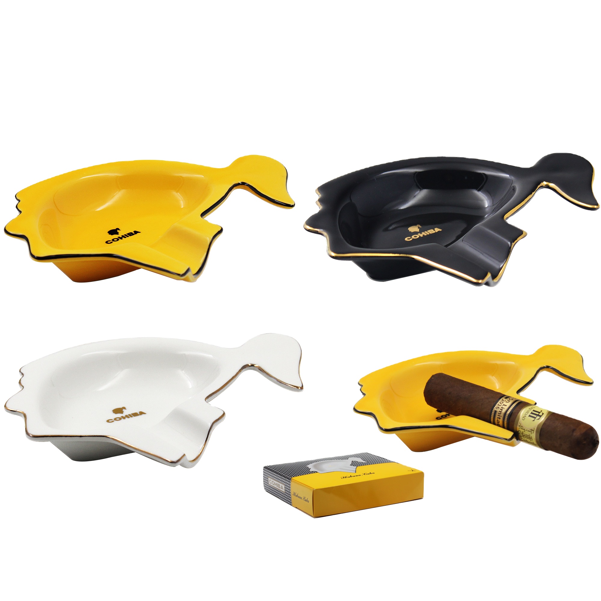 Домашняя пепельница Cohiba для курения на открытом воздухе, индивидуальная Роскошная керамическая пепельница для сигар