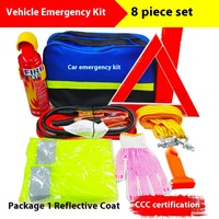 Kit d'outils de secours d'urgence multifonctionnel portable, extincteur, tissu réfléchissant noir pour l'inspection annuelle de la voiture et les premiers secours