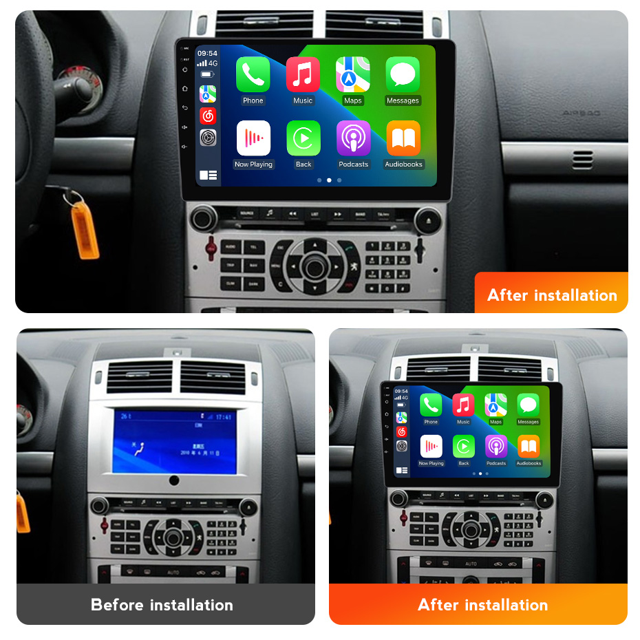 Autoradio Android 9 Pollici Per Peugeot 407 2004-2011 - CarPlay E Android Auto 2GB+64GB