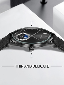 High Quality Men's Quartz <b>Watch</b> Alloy <b>Case</b> Glass Dial Customized Fashion Business PU Band Calendar Wristwatch - Product Image 3