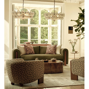 <span class=keywords><strong>Sofa</strong></span> Ruang Tamu Mewah Desain Modern Bingkai Kayu Bantal Beludru - Product Image 2