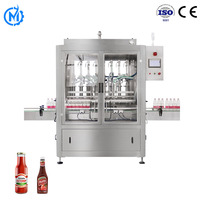 Remplisseuse automatique à 8 têtes à piston linéaire 500ml-5000ml Haute Précision ±0.5% pour Miel, Confiture, Sauce, Ketchup