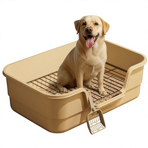 Extra große, spritzfeste Hundetoilette mit hohem Rand und Drahtgitter für kleine Hunde – Flaches Training-Urinal für Haustiere – Direktversand ab Werk - Product Image 1